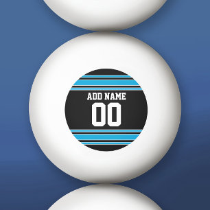 Balle De Ping Pong Black Blue Sports Jersey avec votre nom et numéro