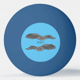 Balle De Ping Pong Black spotted moray eel cartoon