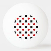 Balle De Ping Pong Black Squares Red Polka Dots (Dos)
