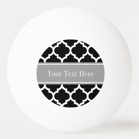 Balle De Ping Pong Black White Moroccan #5 Dark Gray Name monogram (Devant)