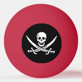 Balle De Ping Pong Blanc, Drapeau Pirate Calico Jack, Crâne & Cutlass (Dos)
