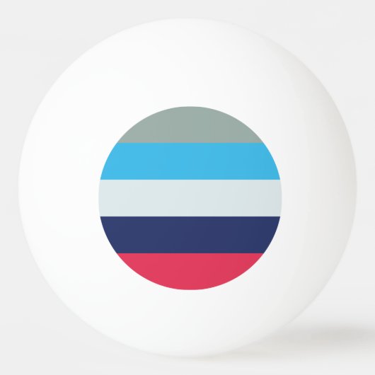 Balle De Ping Pong Bleu Et Bourgogne (Devant)