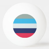 Balle De Ping Pong Bleu Et Bourgogne (Dos)