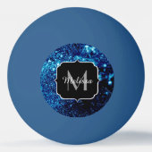 Balle De Ping Pong Bleu étincelles Abstraites bulles congelées Monogr (Devant)