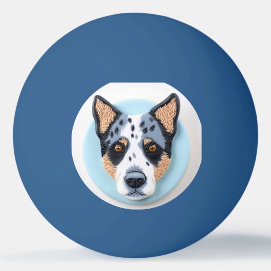 Balle De Ping Pong Blue Heeler Chien 3D inspiré (Dos)