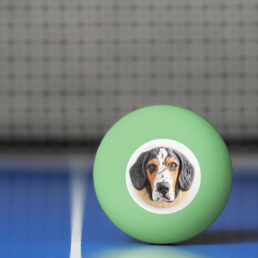 Balle De Ping Pong Bluetick Coonhound Dog 3D inspiré (Filet)