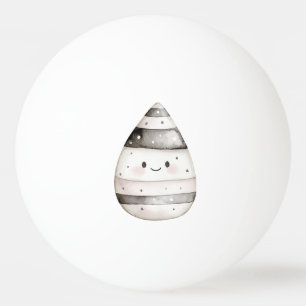 Balle De Ping Pong Blush Blanc Noir Heureux Souriant Bonbon De Maïs