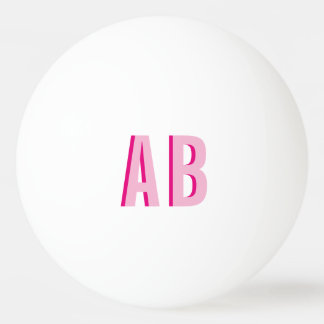 Balle De Ping Pong Bold Stacked Pink 2 Letter Monogram