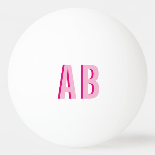 Balle De Ping Pong Bold Stacked Pink 2 Letter Monogram (Devant)