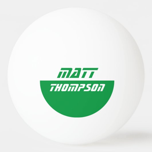 Balle De Ping Pong boule avec nom vert (Devant)