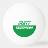 Balle De Ping Pong boule avec nom vert (Dos)