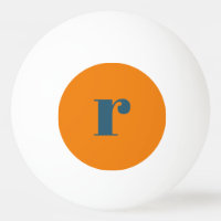 Boule de ping-pong de Monogramme orange bleu moder