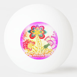 Balle De Ping Pong boule de ping-pong rose de palmier de hippie-style
