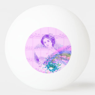 Balle De Ping Pong Boule de ping-pong vintage Fan Lady Sheet