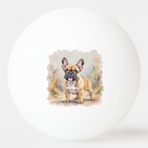 Balle De Ping Pong Bouledogue Français Fauve Brun Coloré Chien French