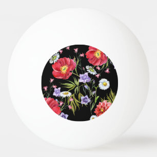 Balle De Ping Pong Bouquet de fleurs d'aquarelle : Motif sans couture