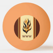 Balle De Ping Pong Brown Stripes and Orange Dragon Flames Monogram (Devant)