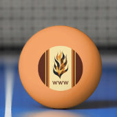 Balle De Ping Pong Brown Stripes and Orange Dragon Flames Monogram