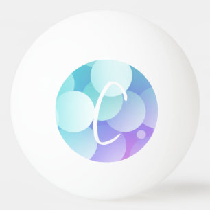 Balle De Ping Pong C Nom Initial Bulles Jeux Raquette Bleue Violette