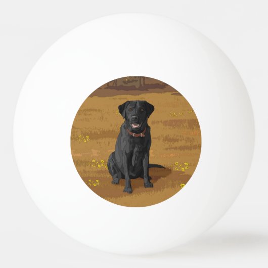 Balle De Ping Pong Cadeau Amoureux des chiens de Black Labrador Retri (Devant)