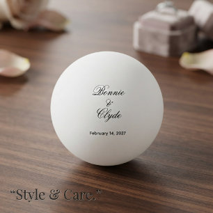 Balle De Ping Pong Cadeau Classique Personnalisé Noms de Couple Date