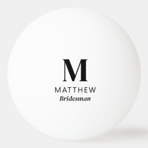 Balle De Ping Pong Cadeau Personnalisé Minimaliste pour Garçon d'Honn