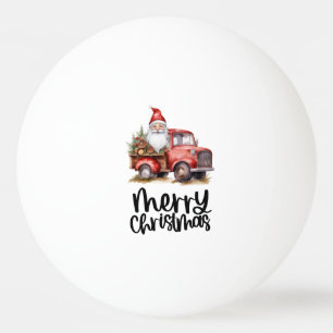 Balle De Ping Pong Camion rouge avec le Père Noël et l'Arbre de Noël