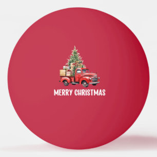 Balle De Ping Pong Camion rouge avec sapin de Noël pour joueur de pin