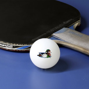 Balle De Ping Pong Canard en bois coloré nénuphar faune bleu