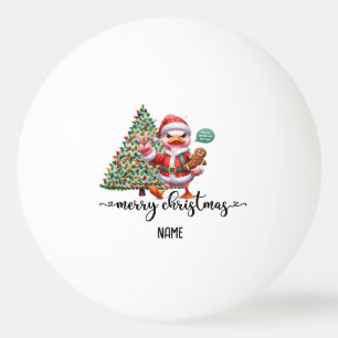 Balle De Ping Pong Canard Père Noël avec arbre de Noël