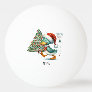 Balle De Ping Pong Canard Père Noël avec arbre de Noël