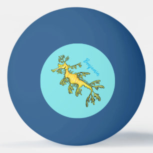 Balle De Ping Pong Caricature amusante de dragon de mer feuillu