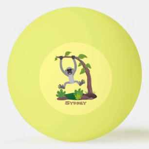 Balle De Ping Pong Caricature de bande de gibbon joyeux