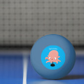 Balle De Ping Pong Caricature de bébé pieuvre rose mignonne humour (Filet)