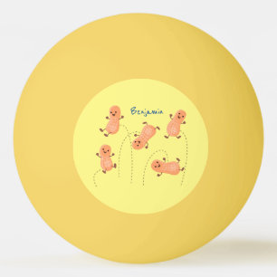 Balle De Ping Pong Caricature de cacahuètes joyeux sautillant