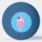 Balle De Ping Pong Caricature de crème glacée de fraise mignonne (Dos)