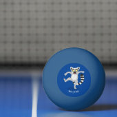 Balle De Ping Pong Caricature de danse lémurienne en anneau mignon (Filet)