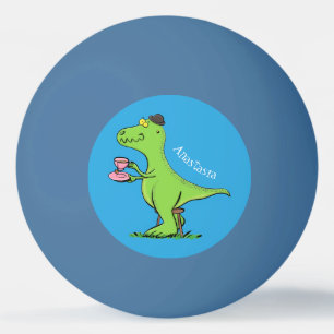 Balle De Ping Pong Caricature de dinosaure vert t rex
