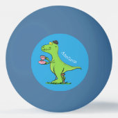 Balle De Ping Pong Caricature de dinosaure vert t rex (Dos)