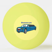 Balle De Ping Pong Caricature de la Limousine bleu mignonne (Dos)