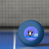 Balle De Ping Pong Caricature de manchot joyeux sautant (Filet)