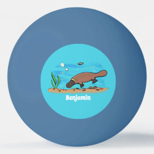 Balle De Ping Pong Caricature de natation de Cute platypus