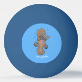 Balle De Ping Pong Caricature de platypus bébé très heureuse (Dos)