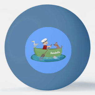 Balle De Ping Pong Caricature de voilier et de canot à rames garçon m