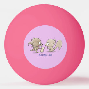 Balle De Ping Pong Caricature d'écureuils marrants