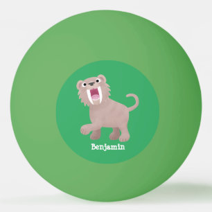 Balle De Ping Pong Caricature du tigre mignon Saber Toothed Smilodon