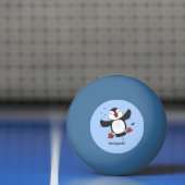 Balle De Ping Pong Caricature en bleu bouffin joyeux (Filet)