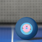 Balle De Ping Pong Caricature joli beignet rose vitré (Filet)