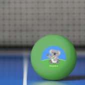 Balle De Ping Pong Caricature joyeux koala agitant (Filet)