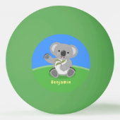 Balle De Ping Pong Caricature joyeux koala agitant (Dos)